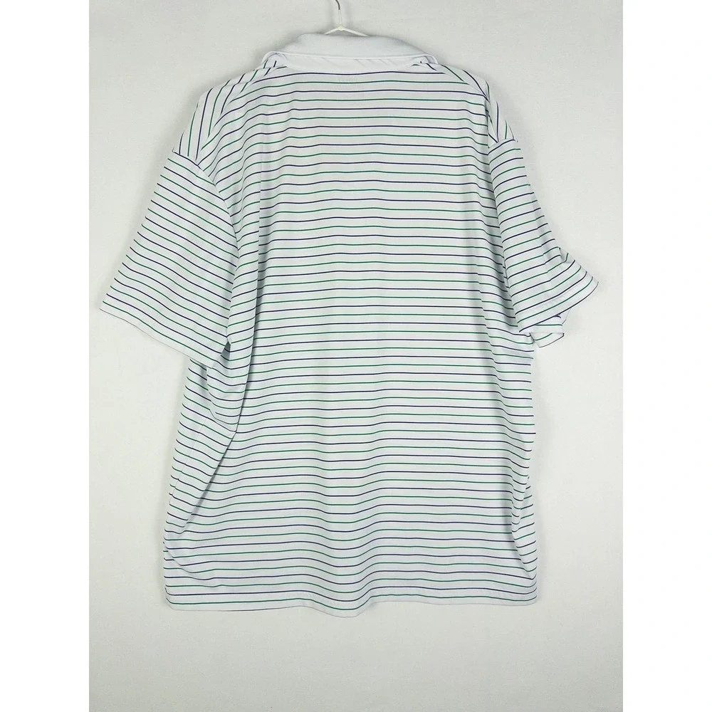 Polo Ralph Lauren Performance Striped Golf Polo Mens L White Stretch Country Clu